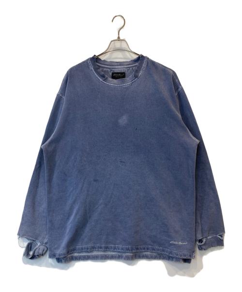 Eddie Bauer（エディーバウアー）Eddie Bauer (エディーバウアー) 90sダメージリメイクスウェット ブルー サイズ:XLの古着・服飾アイテム