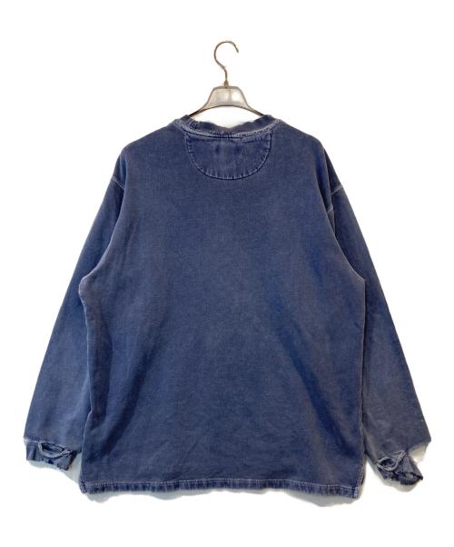 Eddie Bauer（エディーバウアー）Eddie Bauer (エディーバウアー) 90sダメージリメイクスウェット ブルー サイズ:XLの古着・服飾アイテム