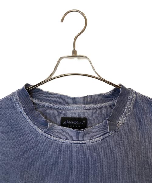Eddie Bauer（エディーバウアー）Eddie Bauer (エディーバウアー) 90sダメージリメイクスウェット ブルー サイズ:XLの古着・服飾アイテム