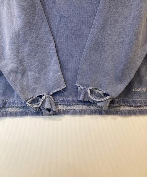 Eddie Bauer（エディーバウアー）Eddie Bauer (エディーバウアー) 90sダメージリメイクスウェット ブルー サイズ:XLの古着・服飾アイテム