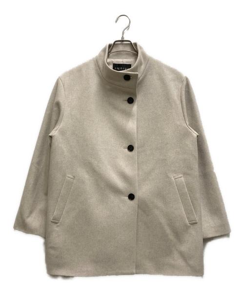INDIVI（インディヴィ）INDIVI (インディヴィ) スタンドカラーミドルコート アイボリー サイズ:40の古着・服飾アイテム