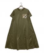 BLUE LABEL CRESTBRIDGEブルーレーベルクレストブリッジ）の古着「カットソーワンピース」｜カーキ