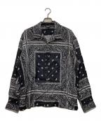 UNUSEDアンユーズド）の古着「bandanna shirts」｜ブラック