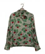 UNUSEDアンユーズド）の古着「ROSE SHIRT」｜グリーン