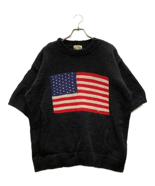MACMAHON WOOLEN（マクマーンウーレン）MACMAHON WOOLEN (マクマーンウーレン) 星条旗ニット ブラック サイズ:FREEの古着・服飾アイテム