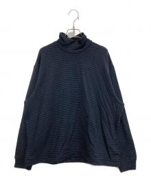 mocT（モクティ）の古着「LYOCELL STRETCH FLEECE BORDER MOCK-NECK PO」｜ブラック×ブルー