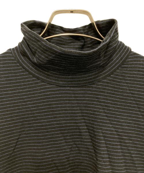 mocT（モクティ）mocT (モクティ) LYOCELL STRETCH FLEECE BORDER MOCK-NECK PO ブラック×ブルー サイズ:XLの古着・服飾アイテム