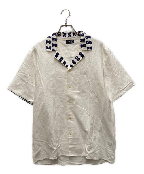 Jupe by Jackie（ジュップバイジャッキー）JUPE BY JACKIE (ジュップバイジャッキー) エンブロイダリー オープンカラーシャツ ホワイト サイズ:FREEの古着・服飾アイテム