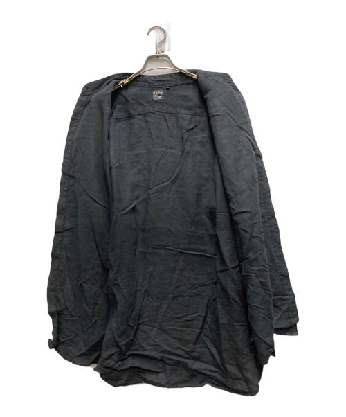 orSlow（オアスロウ）orSlow (オアスロウ) リネン100% ノーカラーシャツ ブラック サイズ:3の古着・服飾アイテム