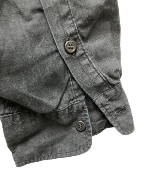 orSlow（オアスロウ）orSlow (オアスロウ) リネン100% ノーカラーシャツ ブラック サイズ:3の古着・服飾アイテム
