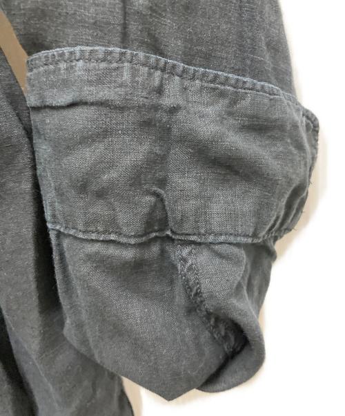 orSlow（オアスロウ）orSlow (オアスロウ) リネン100% ノーカラーシャツ ブラック サイズ:3の古着・服飾アイテム