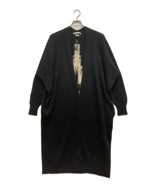 QUEENE AND BELLE（クイーンアンドベル）QUEENE AND BELLE (クイーンアンドベル) NATIVE カシミヤカーディガン ブラック サイズ:FREEの古着・服飾アイテム