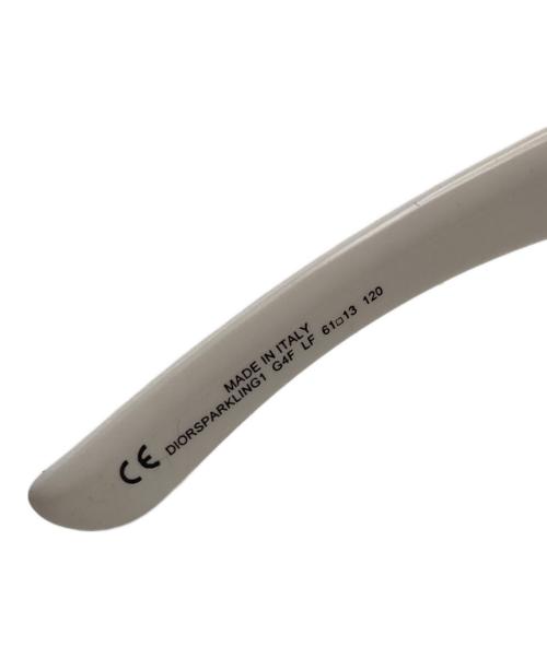 Christian Dior（クリスチャン ディオール）Christian Dior (クリスチャン ディオール) ロゴラインストーンサングラス ホワイト サイズ:61□13-120の古着・服飾アイテム