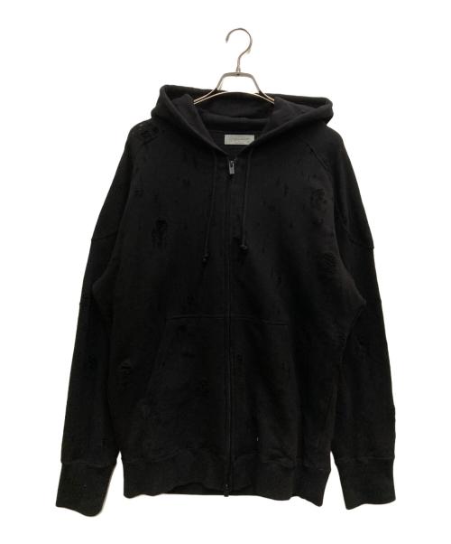 Yohji Yamamoto pour homme（ヨウジヤマモト プールオム）Yohji Yamamoto pour homme (ヨウジヤマモト プールオム) DAMAGED LINING YOKE HOODIE ブラック サイズ:SIZE 3の古着・服飾アイテム