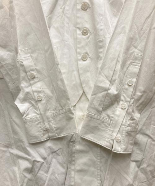 Yohji Yamamoto pour homme（ヨウジヤマモト プールオム）Yohji Yamamoto pour homme (ヨウジヤマモト プールオム) 120/2 COTTON BROAD BACK GATHER VEST BLOUSE ホワイト サイズ:3の古着・服飾アイテム
