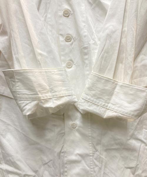 Yohji Yamamoto pour homme（ヨウジヤマモト プールオム）Yohji Yamamoto pour homme (ヨウジヤマモト プールオム) 120/2 COTTON BROAD BACK GATHER VEST BLOUSE ホワイト サイズ:3の古着・服飾アイテム
