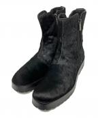 EMPORIO ARMANIエンポリオアルマーニ）の古着「00's ポニーヘア レザーブーツ」｜ブラック