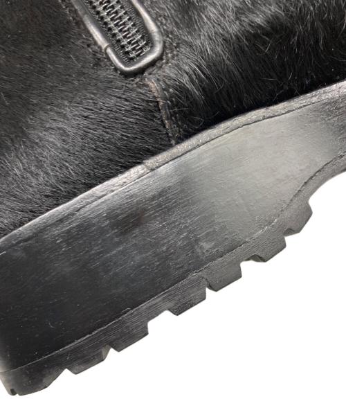 EMPORIO ARMANI（エンポリオアルマーニ）EMPORIO ARMANI (エンポリオアルマーニ) 00's ポニーヘア レザーブーツ ブラック サイズ:7の古着・服飾アイテム