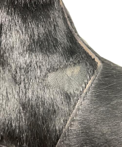 EMPORIO ARMANI（エンポリオアルマーニ）EMPORIO ARMANI (エンポリオアルマーニ) 00's ポニーヘア レザーブーツ ブラック サイズ:7の古着・服飾アイテム