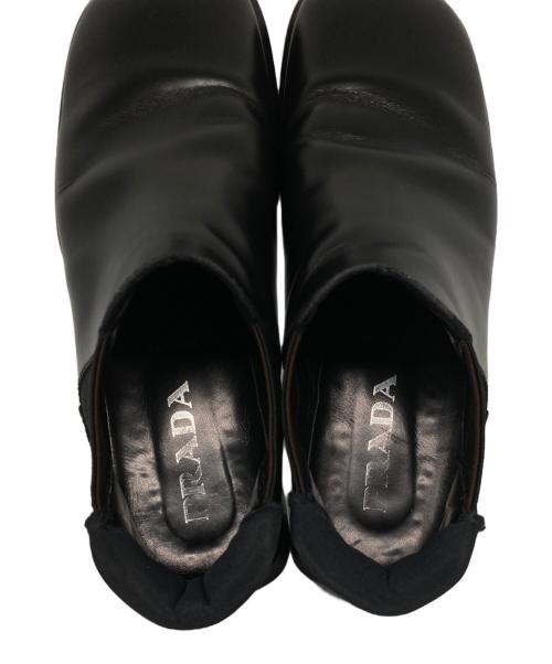 PRADA（プラダ）PRADA (プラダ) スクエアトゥサイドゴアブーツ ブラック サイズ:5 1/2の古着・服飾アイテム