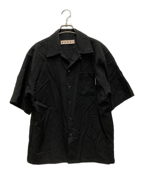 MARNI（マルニ）MARNI (マルニ) ウールトロピカルオープンカラーS/Sシャツ ブラック サイズ:46の古着・服飾アイテム