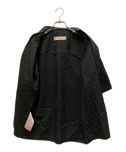 MARNI（マルニ）MARNI (マルニ) ウールトロピカルオープンカラーS/Sシャツ ブラック サイズ:46の古着・服飾アイテム