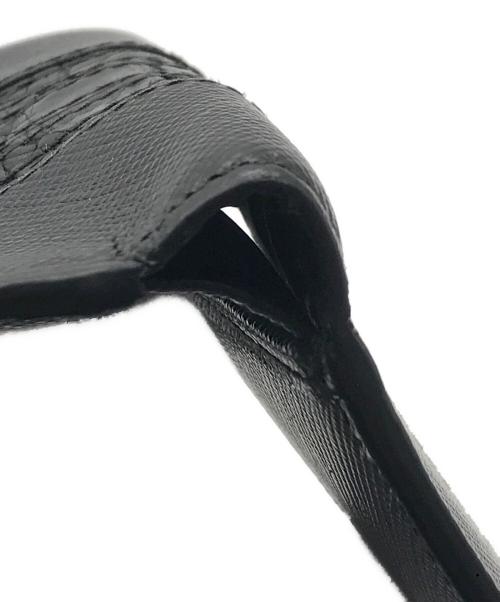 PRADA（プラダ）PRADA (プラダ) サフィアーノ×クロコ コンパクトウォレット ブラックの古着・服飾アイテム