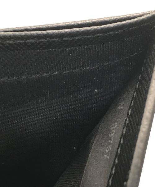 PRADA（プラダ）PRADA (プラダ) サフィアーノ×クロコ コンパクトウォレット ブラックの古着・服飾アイテム