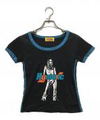Hysteric Glamourヒステリックグラマー）の古着「FEATHER BABE チビTシャツ」｜ブラック