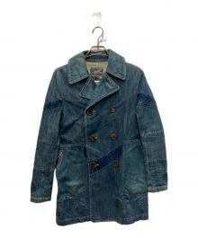 UNDERCOVER（アンダーカバー）の古着「ヴィンテージ加工デニムダブルコート」｜ブルー