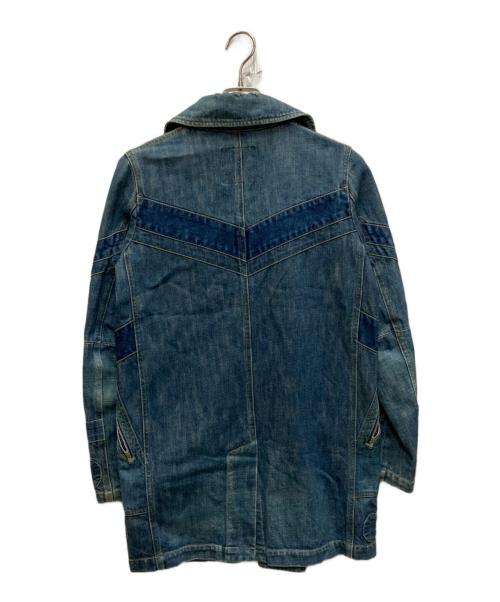 UNDERCOVER（アンダーカバー）UNDERCOVER (アンダーカバー) ヴィンテージ加工デニムダブルコート ブルー サイズ:Sの古着・服飾アイテム