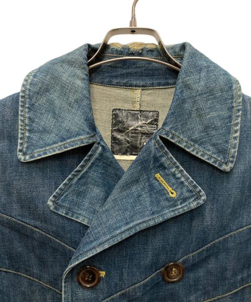 UNDERCOVER（アンダーカバー）UNDERCOVER (アンダーカバー) ヴィンテージ加工デニムダブルコート ブルー サイズ:Sの古着・服飾アイテム