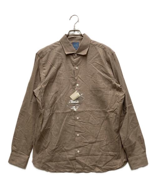 BARBA（バルバ）BARBA (バルバ) リネン混シャツ ブラウン サイズ:XLの古着・服飾アイテム