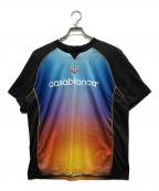 CASABLANCAカサブランカ）の古着「PRINTED FOOTBALL TOP」｜ブルー
