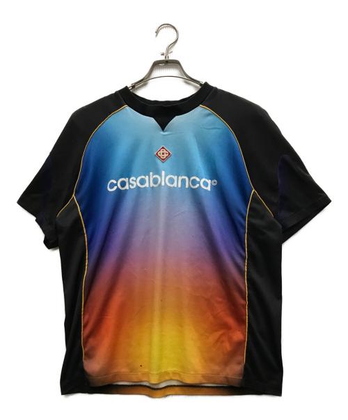 CASABLANCA（カサブランカ）CASABLANCA (カサブランカ) PRINTED FOOTBALL TOP ブルー サイズ:XLの古着・服飾アイテム