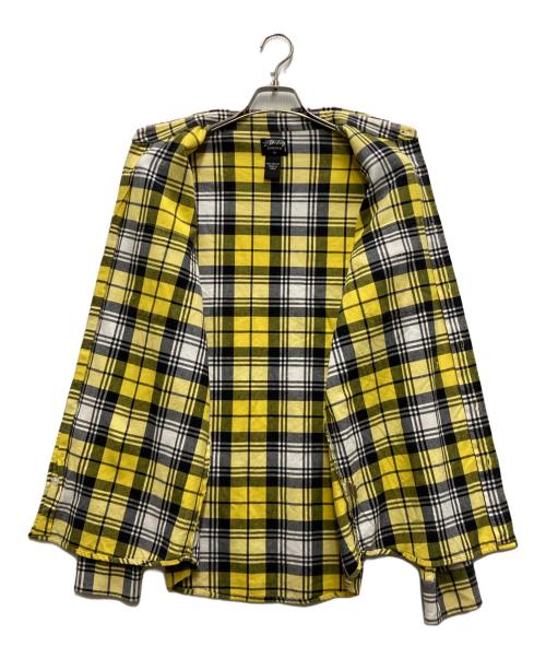 stussy（ステューシー）stussy (ステューシー) タータンチェックフランネルシャツ イエロー×グレー サイズ:Ⅼの古着・服飾アイテム