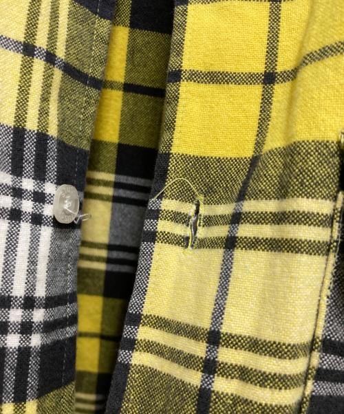 stussy（ステューシー）stussy (ステューシー) タータンチェックフランネルシャツ イエロー×グレー サイズ:Ⅼの古着・服飾アイテム