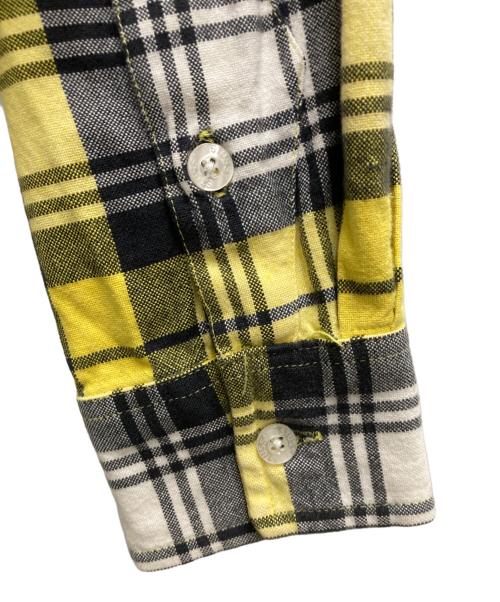 stussy（ステューシー）stussy (ステューシー) タータンチェックフランネルシャツ イエロー×グレー サイズ:Ⅼの古着・服飾アイテム