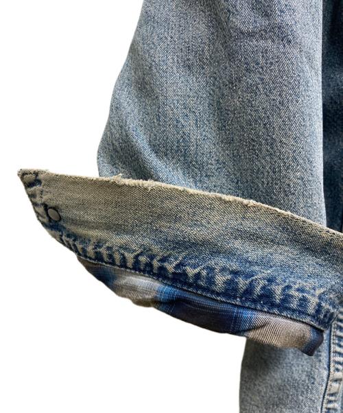 RRL（ダブルアールエル）RRL (ダブルアールエル) 襟コーデュロイ 切替 裏地チェックデニムカバーオール インディゴ サイズ:XLの古着・服飾アイテム