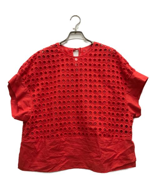 ADORE（アドーア）ADORE (アドーア) アイレットエンブロイダリーブラウス レッド サイズ:38の古着・服飾アイテム