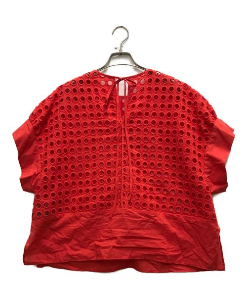 ADORE（アドーア）ADORE (アドーア) アイレットエンブロイダリーブラウス レッド サイズ:38の古着・服飾アイテム