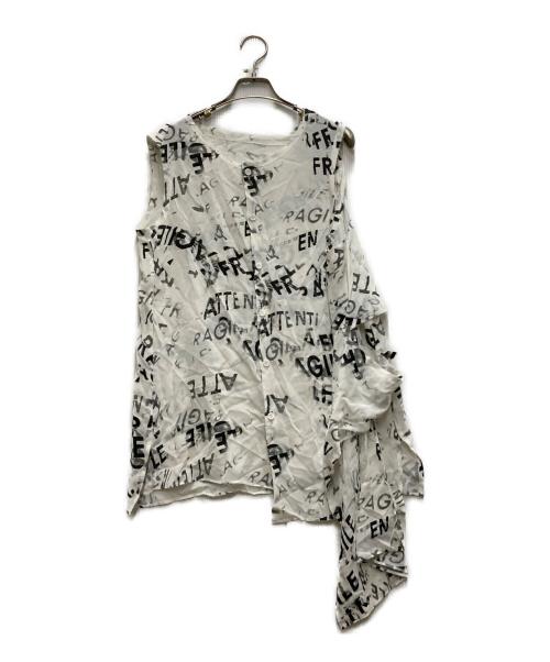 Y's（ワイズ）Y's (ワイズ) RAYON GEORGETTE SLEEVELESS FLAP PANEL TOP ホワイト サイズ:1の古着・服飾アイテム