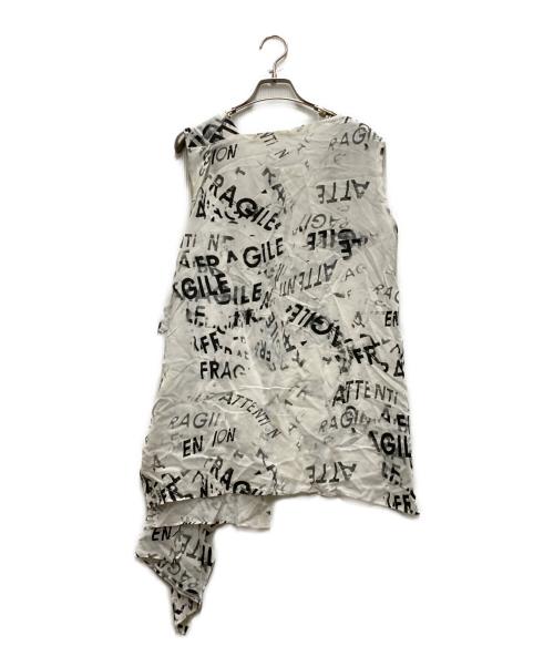 Y's（ワイズ）Y's (ワイズ) RAYON GEORGETTE SLEEVELESS FLAP PANEL TOP ホワイト サイズ:1の古着・服飾アイテム