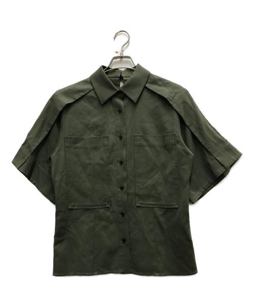 ADORE（アドーア）ADORE (アドーア) ダブルクロスコットンシャツブラウス グリーン サイズ:38の古着・服飾アイテム
