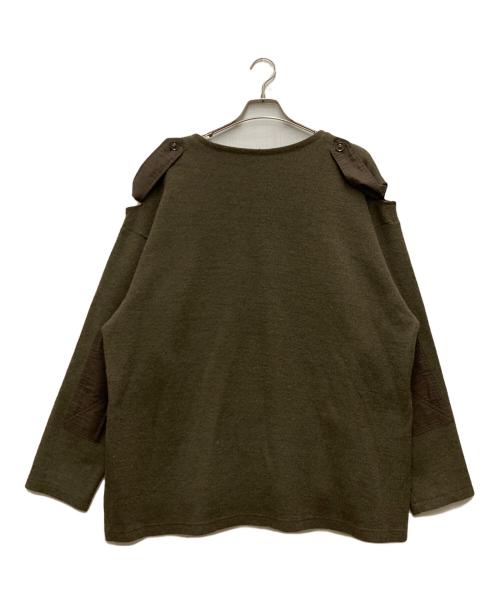Y's（ワイズ）Y's (ワイズ) エポレット付き畦ニットプルオーバー カーキ サイズ:1の古着・服飾アイテム
