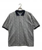 Diaspora Skateboardsディアスポラスケートボードズ）の古着「All-Over Knit Polo」｜ネイビー