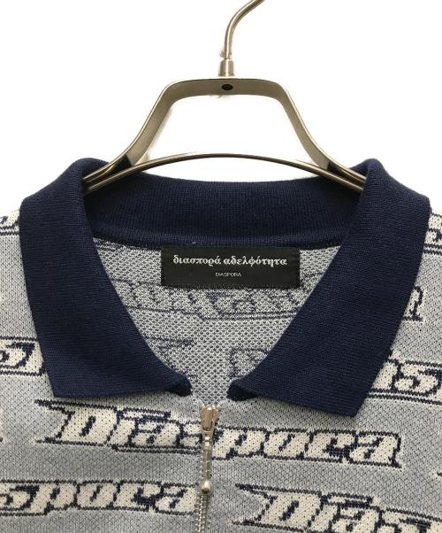 Diaspora Skateboards（ディアスポラスケートボードズ）Diaspora Skateboards (ディアスポラスケートボードズ) All-Over Knit Polo ネイビー サイズ:Mの古着・服飾アイテム