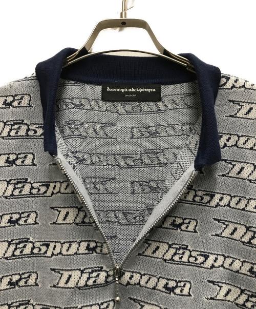 Diaspora Skateboards（ディアスポラスケートボードズ）Diaspora Skateboards (ディアスポラスケートボードズ) All-Over Knit Polo ネイビー サイズ:Mの古着・服飾アイテム