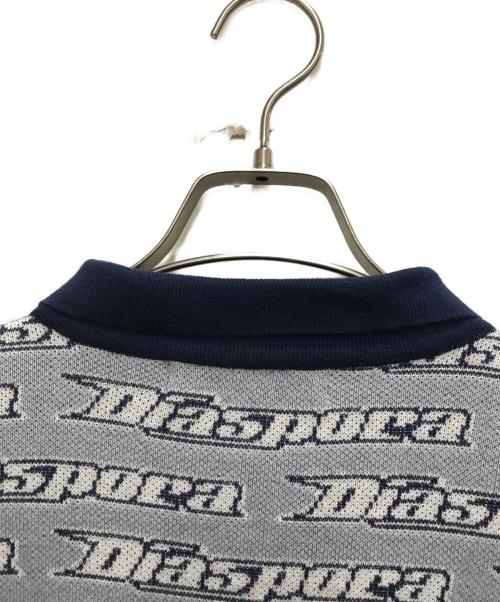 Diaspora Skateboards（ディアスポラスケートボードズ）Diaspora Skateboards (ディアスポラスケートボードズ) All-Over Knit Polo ネイビー サイズ:Mの古着・服飾アイテム
