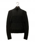 HERMESエルメス）の古着「切替リブ編みハイネックニット」｜ブラック